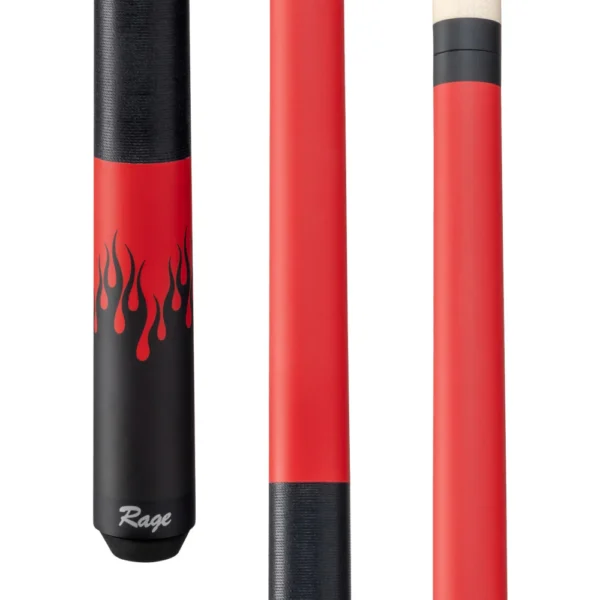 Rage Orange Flames Cue with Black Linen Wrap