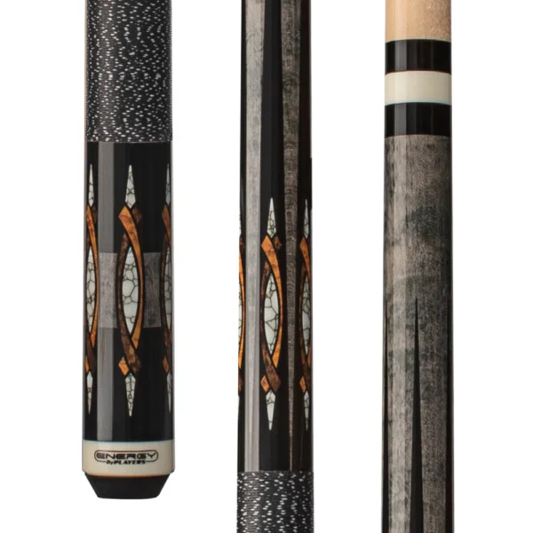 Energy-Players Grey Stained Maple Sneaky Pete Cue B/W Linen Wrap