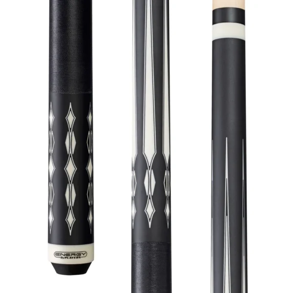 Energy By Players Matte B/W with Silver Cue with Black Linen Wrap