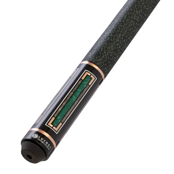 Lucasi Custom Art Deco Rose Gold & Malachite Cue - Image 3