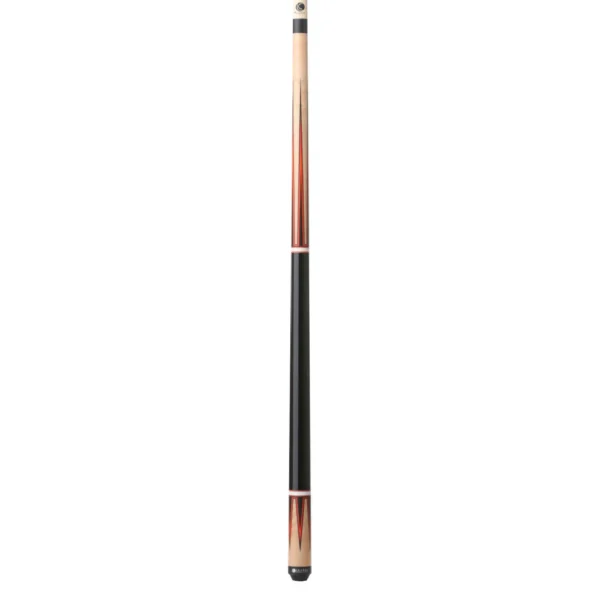 Lucasi Custom Black & Antique Birdseye/Red Orange Wrapless Cue - Image 2