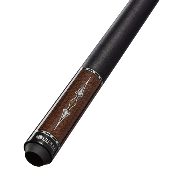 Lucasi Custom Black Palm & Bocote/White Recon Cue with Black Linen Wrap - Image 3