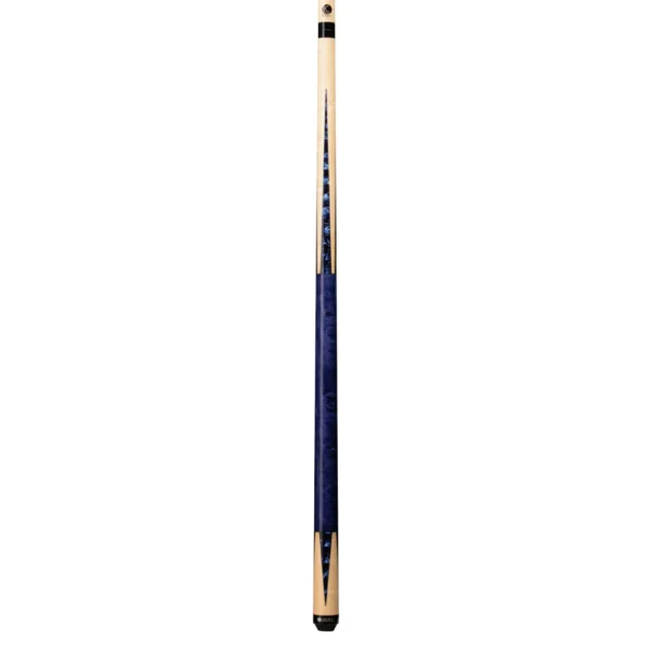 Lucasi Custom Deep Blue Stained/Nat Super Birdseye Wrapless Cue - Image 2