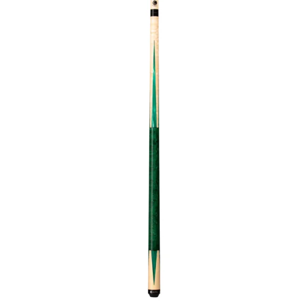 Lucasi Custom Emerald Stained & Natural Supr Birdseye Wrpless Cue - Image 2