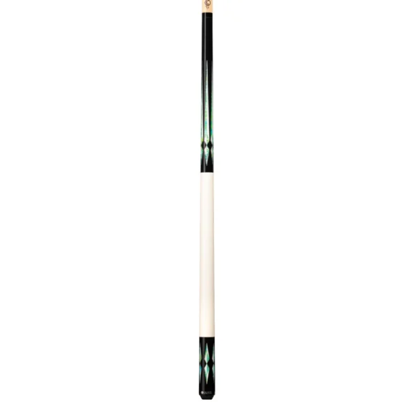 Lucasi Custom Imitation Bone & Black/Green Blue Wrapless Cue - Image 2