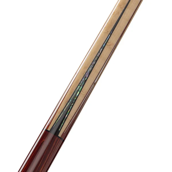 Lucasi Custom Natural Birdseye Maple & Black/White Mother of Pearl Inlays Wrapless Cue - Image 5