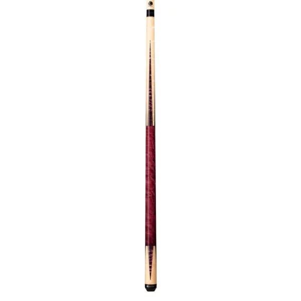 Lucasi Custom Purple Stained & Natural Super Birdseye Wrapless Cue - Image 2