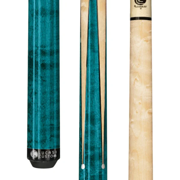 Lucasi Custom Teal Maple Sneaky Pete Wrapless Cue