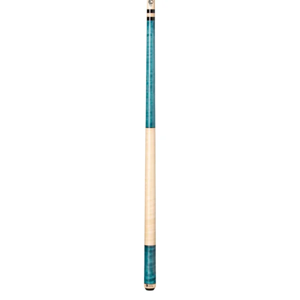 Lucasi Custom Teal Stained & Natural Birdseye Wrapless Cue - Image 2