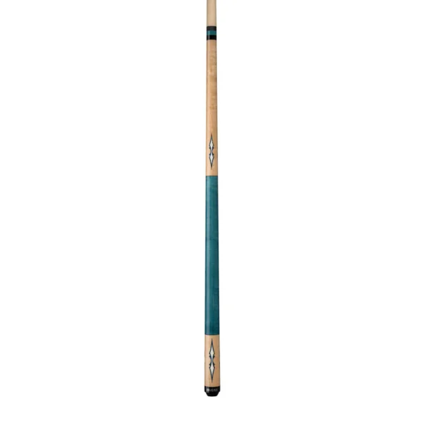 Lucasi Custom Walnut Birdseye & Aquamarine/Off-White Wrapless Cue - Image 2