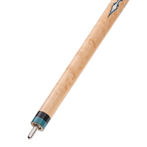 Lucasi Custom Walnut Birdseye & Aquamarine/Off-White Wrapless Cue - Image 4