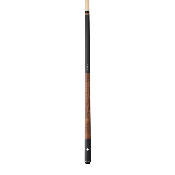 Lucasi Custom Walnut Curly Maple & Matte Black/Imitation Bone Wrapless Cue - Image 2