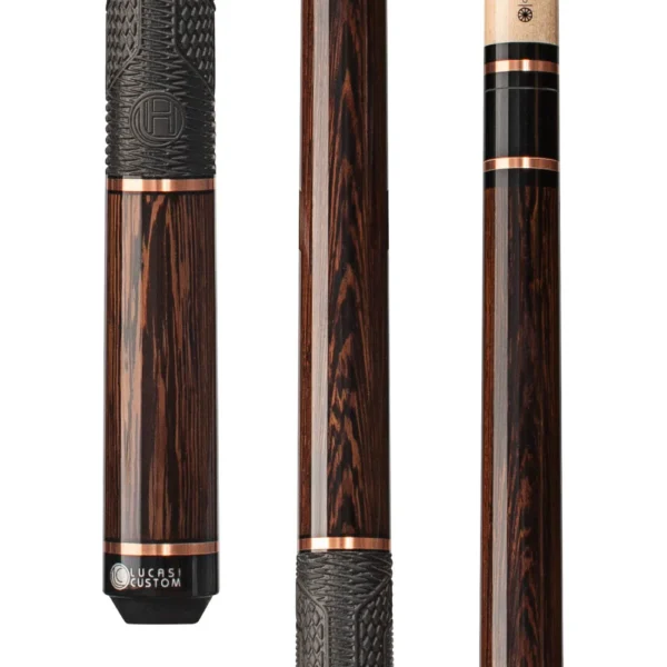 Lucasi Hybrid Black Palm & Rose Gold Rings Cue with Fusion G5 Grip