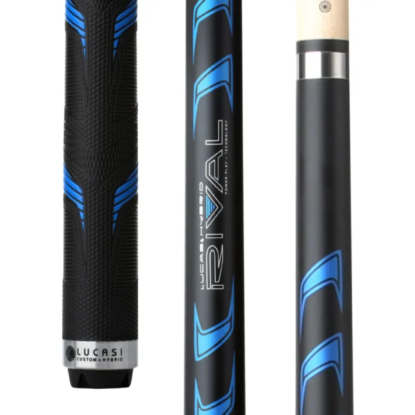 Lucasi Hybrid Rival Black & Metallic Blue Matte Finish Cue with Rival G5 Grip