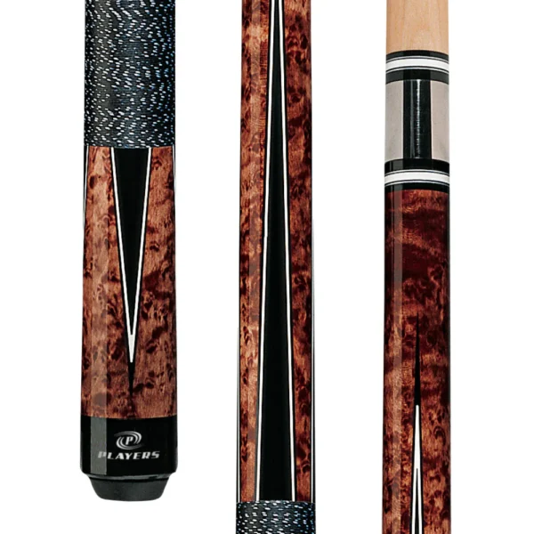 Players Antique Maple & Black Cue with Black/White Linen Wrap