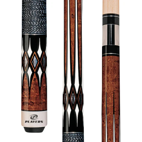 Players Antique Maple Curly & Black Cue with B/W Linen Wrap