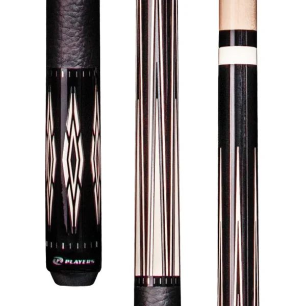 Players Black & Ivory Cue with Leatherette Wrap