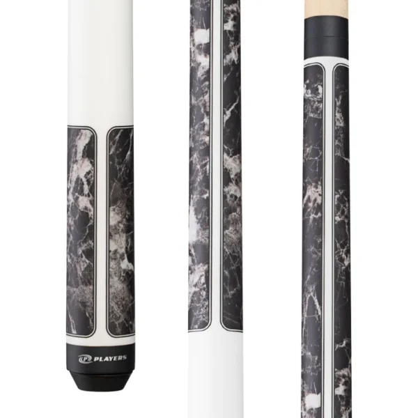 Players Brown Marble with Matte White Wrapless Cue