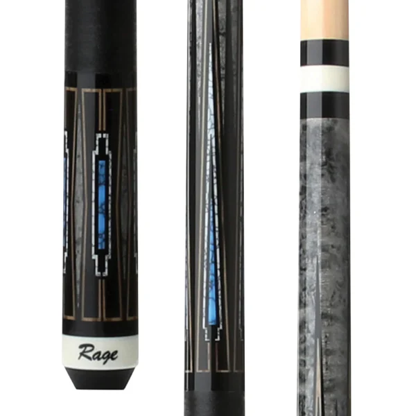 Rage Blue Deco Cue with Black Nylon Wrap