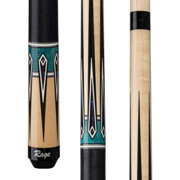 Rage Blue River Cue with Black Linen Wrap