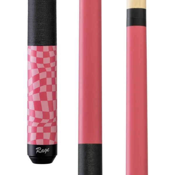 Rage Dark Fuchsia Checker Flag Cue with Black Linen Wrap