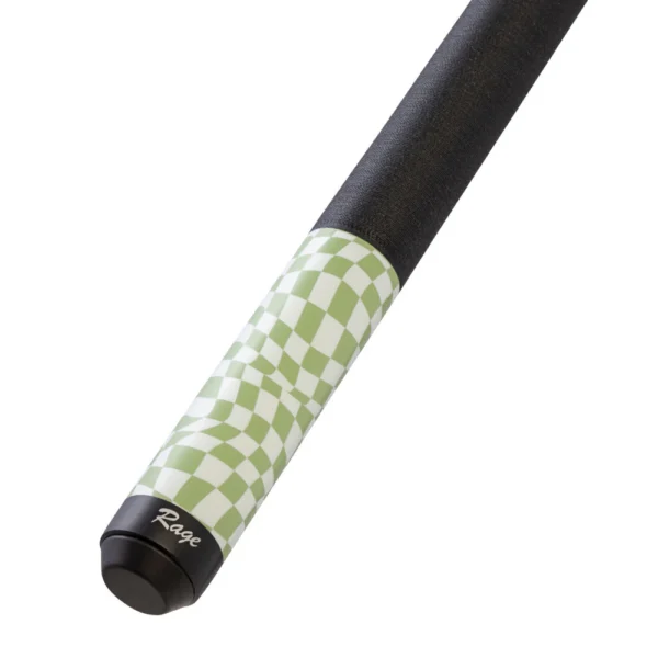 Rage Lime Green Checker Flag Cue with Black Linen Wrap - Image 4