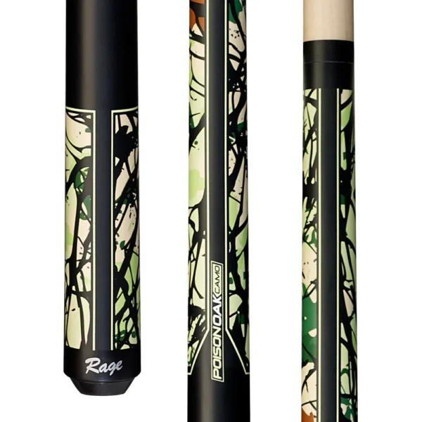 Rage Matte Green Poison Oak Camo Wrapless Cue