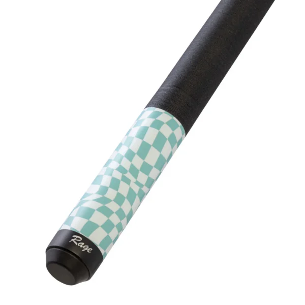 Rage Sky Blue Checker Flag Cue with Black Linen Wrap - Image 4