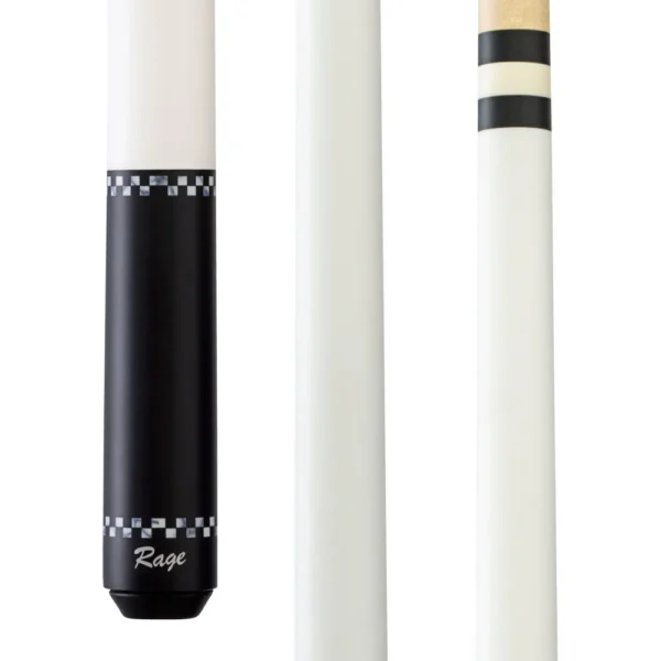 Rage White Checkers Wrapless Cue