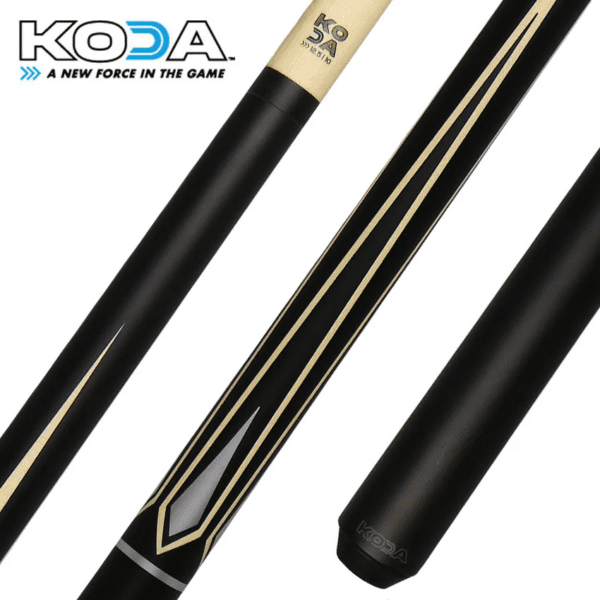 KODA Matte Black with Natural and Silver Graphic Pool Cue