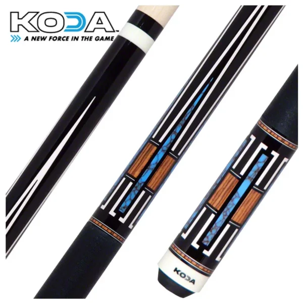 KODA Black with Cocobolo and Blue Recon Graphic Pool Cue