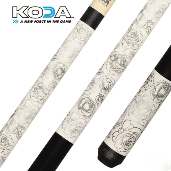 KODA White Rose Graphic Pool Cue